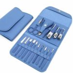18 Piece Black Nail Clippers Set Stainless Steel Quality Choice Manicure And Pedicure Kits Hot Selling PU Leather Manicure Sets